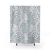 Slate Blue & White Pattern Vintage Floral Bathroom Accessory with William Morris Antique Flower Pattern Shower Curtain