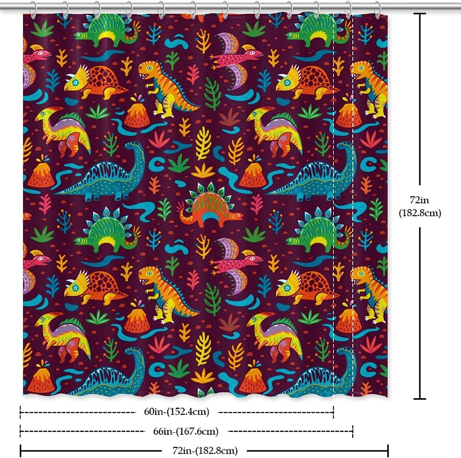 Sleek And Modern Dinosaur Shower Curtain With A Quirky Design For A Chic Bathroom Decor - Image 3