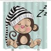 Sleeping Baby Monkey Kawaii Monkey Cute Monkey Shower Curtain for Bathroom Decor 
