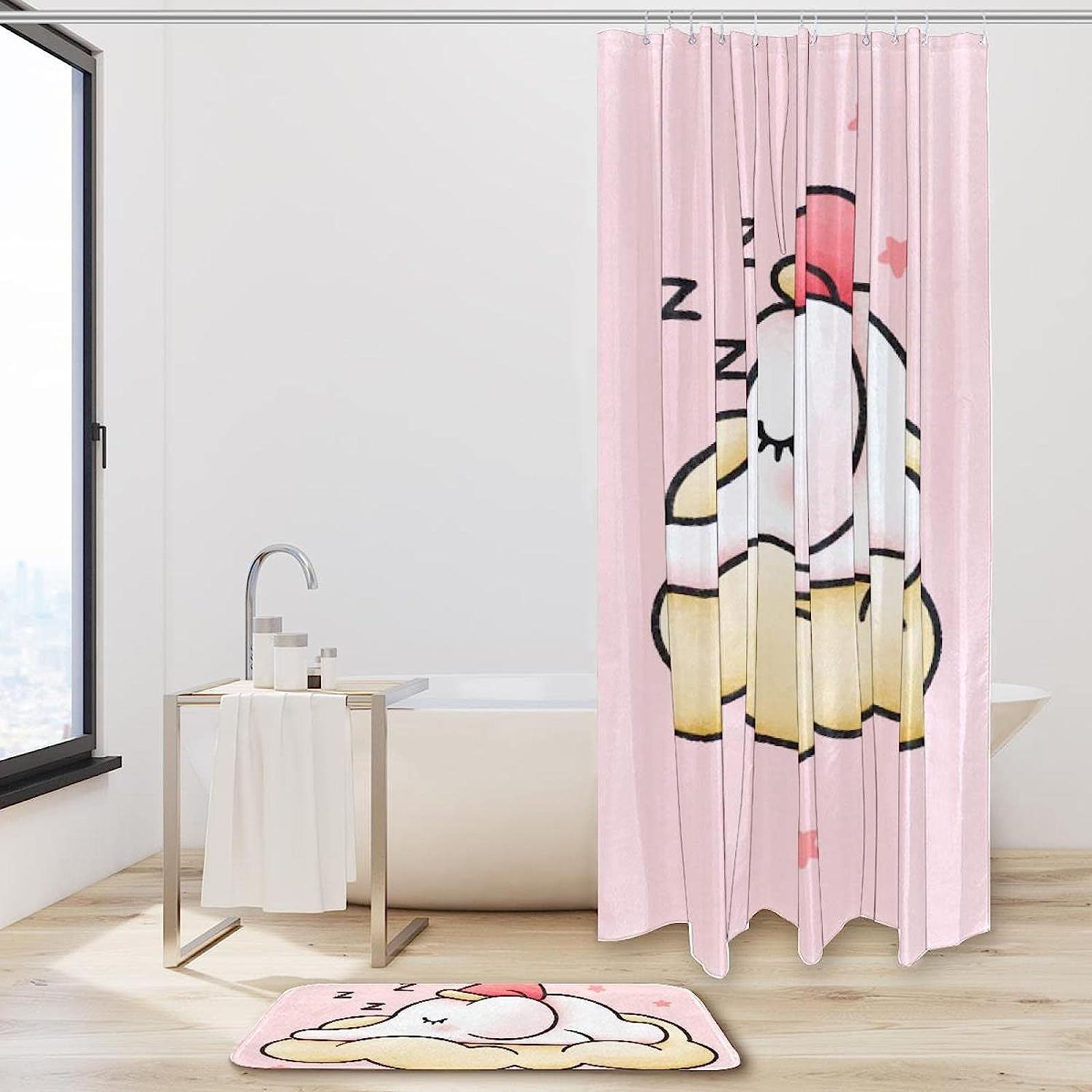 Sleeping Cloud Elephant Shower Curtain, Waterproof Bathroom Decor