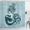 Sleeping Mermaid Print Shower Curtain with Hand Drawn Effect for a Magical and Enchanting Bathroom