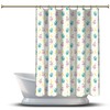 Sleeping Owls Pink And Green Cartoon Bathroom Shower Curtain With Waterproof Fabric