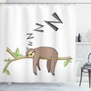 Sleepy Sloth Arboreal Mammal Print Shower Curtain, Add a Calming Touch to Your Shower 