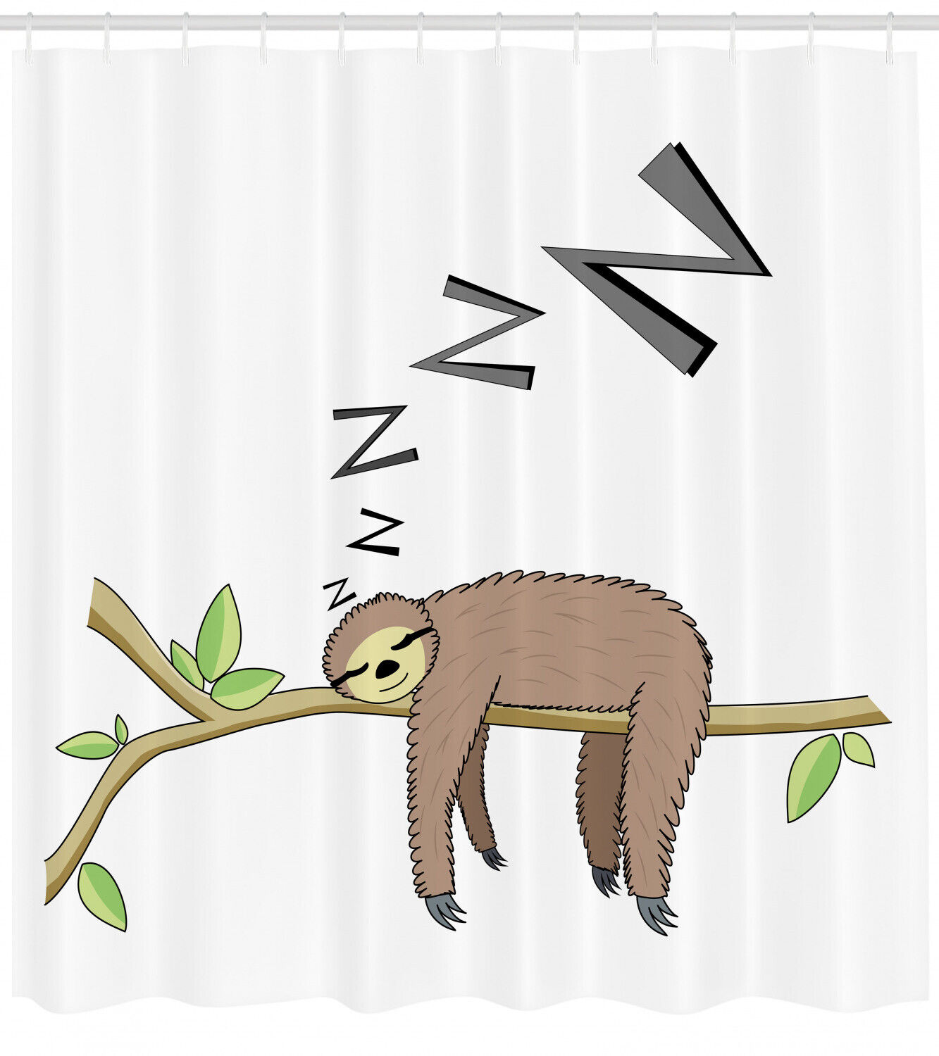 Sleepy Sloth Arboreal Mammal Print Shower Curtain, Add a Calming Touch to Your Shower