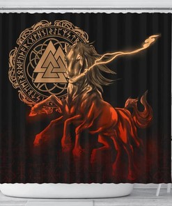 Sleipnir Odin Green Norse Vikings Shower Curtain Cover, 3D Print Pattern for Bathroom/Laundry Waterproof