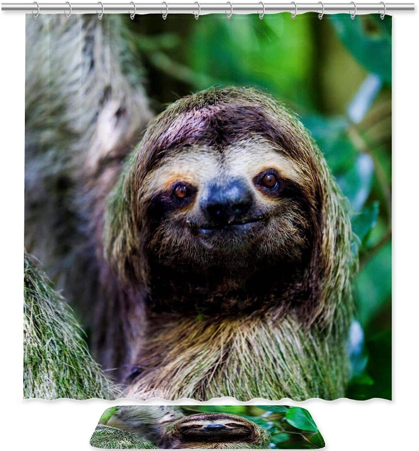 Sloth Fabric Shower Curtain, Unique and Charming Bathroom Decor