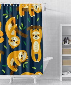 Sloth Friends Shower Curtain For Playful And Colorful Kids Bathroom Decor