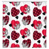 Sloth Hearts Tartan Shower Curtain - Waterproof Black And Red Bathroom Decor
