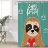 Sloth Holding Love and Praying Cute Shower Curtain for a Charming Bathroom