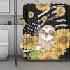 Sloth In Sunflower Blossom Shower Curtain For A Cute And Quirky Bathroom