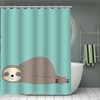 Sloth Shower Curtain - Weighted Hem Waterproof Fabric Bathroom Decor for Showers, Stalls, and Bathtubs