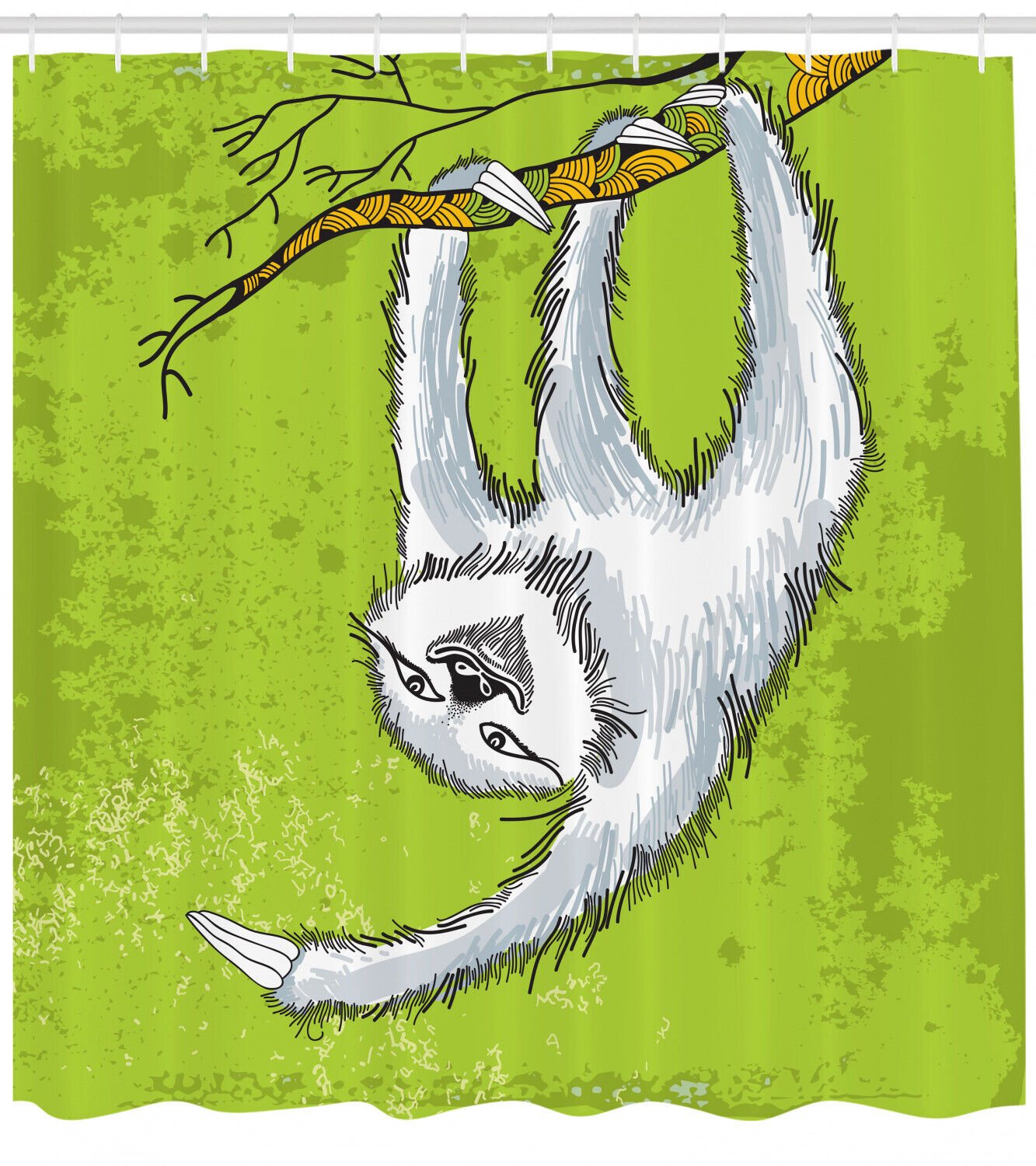 Sloth in the Jungle Shower Curtain - Nature Inspired Bathroom Decor