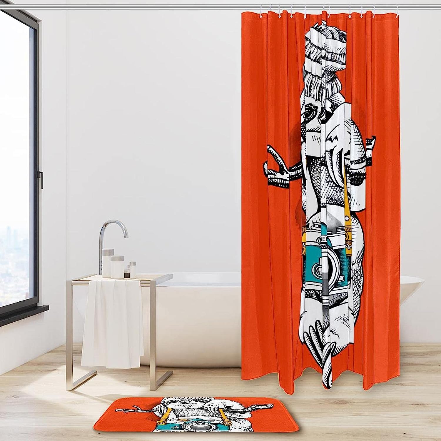 Sloth with Camera Shower Curtain, Perfect for Photography Enthusiasts
