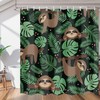 Sloth with Tropical Leaves Shower Curtain for Bathroom Fabric Home Decor 
