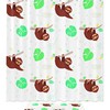 Sloths and Tropical Leaves Shower Curtain for a Playful Bathroom Decor