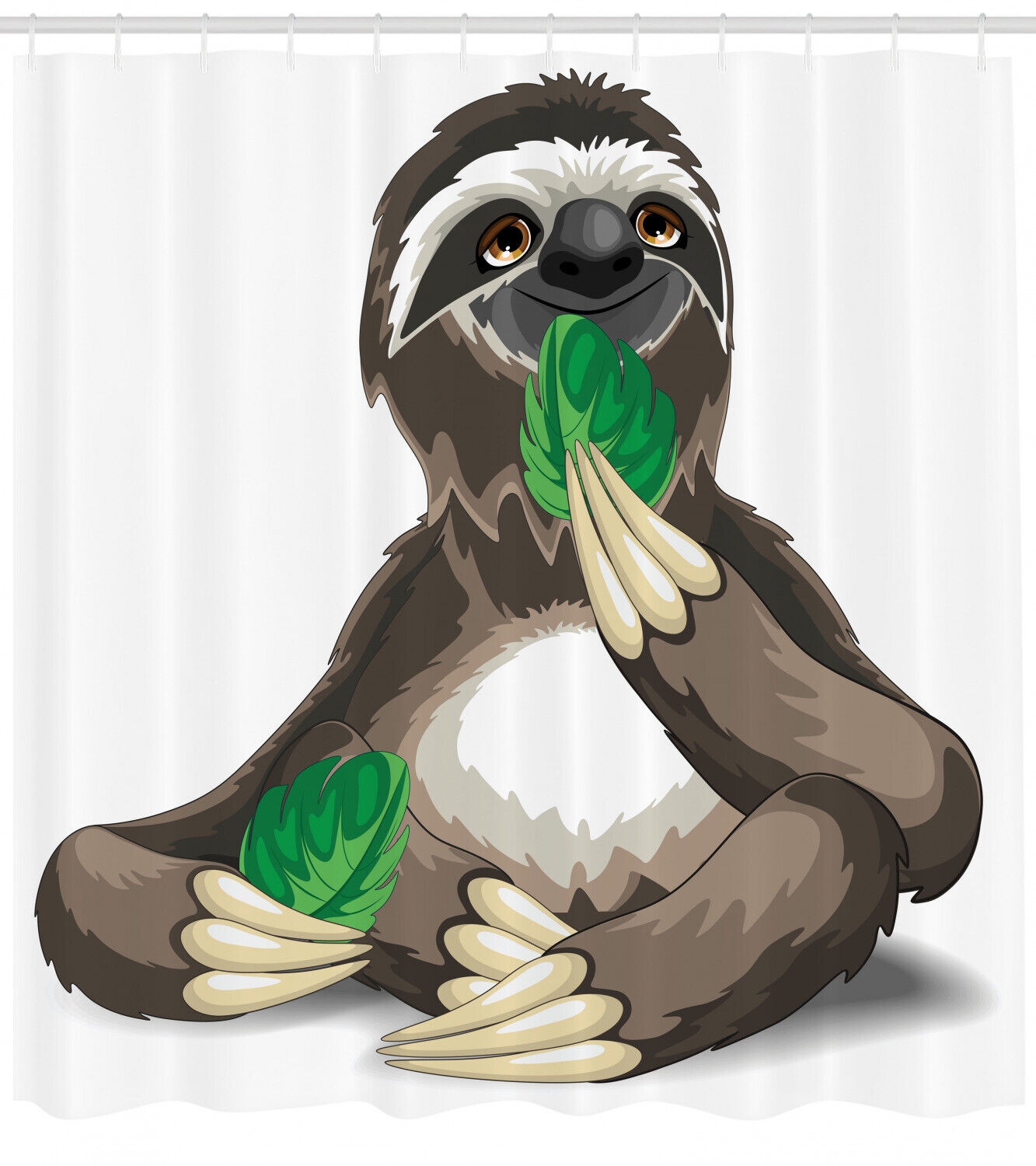 Sluggish Idle Character Sloth Shower Curtain, Interesting and Quirky Bathroom Decor