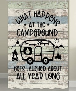 Small And Laughable Waterproof Fabric Rv Camper Shower Curtain