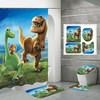 Small And Waterproof Dinosaur Master Bathroom Curtain