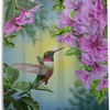 Small Bird Hummingbird Shower Curtain In Pink, Girls Bathroom Accessory 