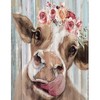 Small Cow Flower Shower Curtain - Waterproof Fabric With Cute Design For An Rv Camper Bathroom Decor
