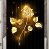 Small Gold Rose Shower Curtain With Waterproof Fabric, Perfect For Rv Camper Bathroom Decor