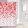 Small Hearts Love Waterproof Fabric Shower Curtain For Rv And Camper Bath