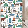 Small Narrow Shorter Fabric Shower Curtain Set With Farmhouse Camping Rules Quote