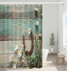 Small Rustic Flower Shower Curtain Waterproof Fabric for RV Camper Bathroom