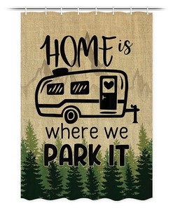 Small Shower Curtain For Caravans And Rvs, Waterproof Fabric Bath For Travel