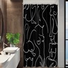 Small Shower Curtain With Abstract Sexy Design For Rv Or Camper Bathrooms