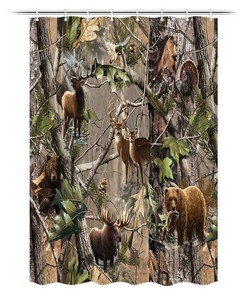 Small Shower Curtain for RV Camper - Wildlife Bathroom Decor