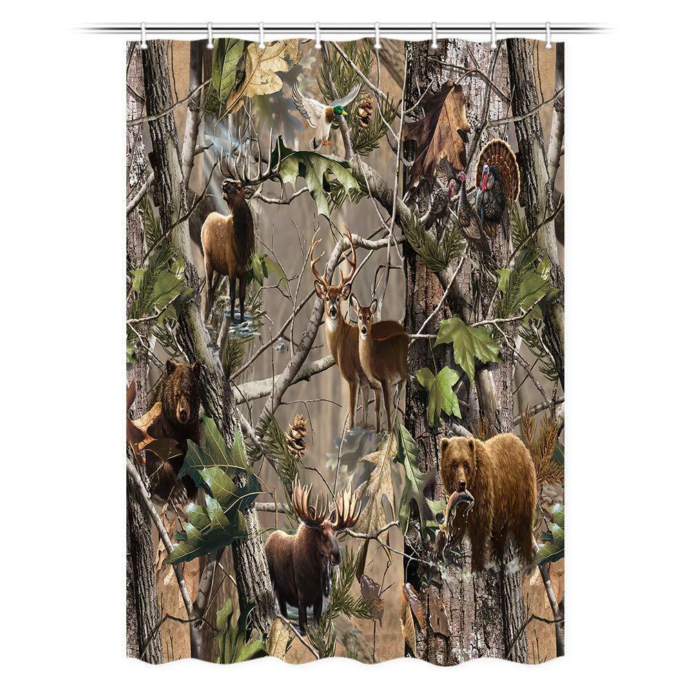 Small Shower Curtain for RV Camper - Wildlife Bathroom Decor