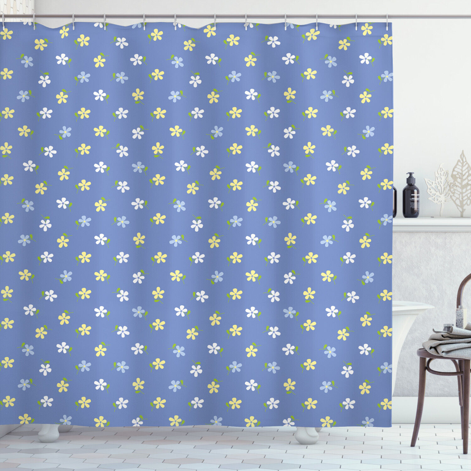 Small Spring Daisies Print Shower Curtain For A Quaint Bathroom