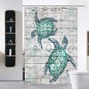 Small Teal Turtle Waterproof Shower Curtain for RV Campers