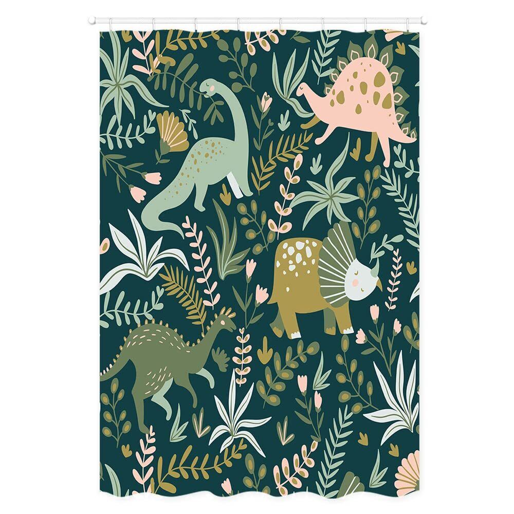 Small Waterproof Dinosaurs Shower Curtain For Rv Camper
