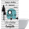 Small Waterproof Fabric Bath Travel Shower Curtain For Rv Camper