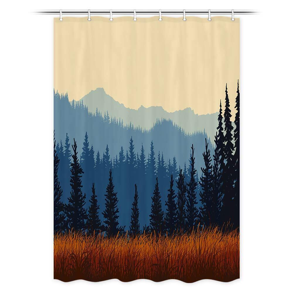 Small Winter Forest Shower Curtain for RV Camper or Bath