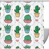 Smiling Cactus Arrow Love Heart Pattern Shower Curtain