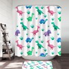 Smiling Dinosaur Kids Shower Curtain For Fun And Educational Bathroom Decor