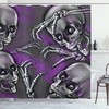 Smiling Skeleton Print Shower Curtain for a Playful and Scary Touch