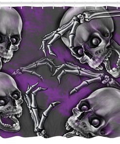 Smiling Skeleton Print Shower Curtain for a Playful and Scary Touch