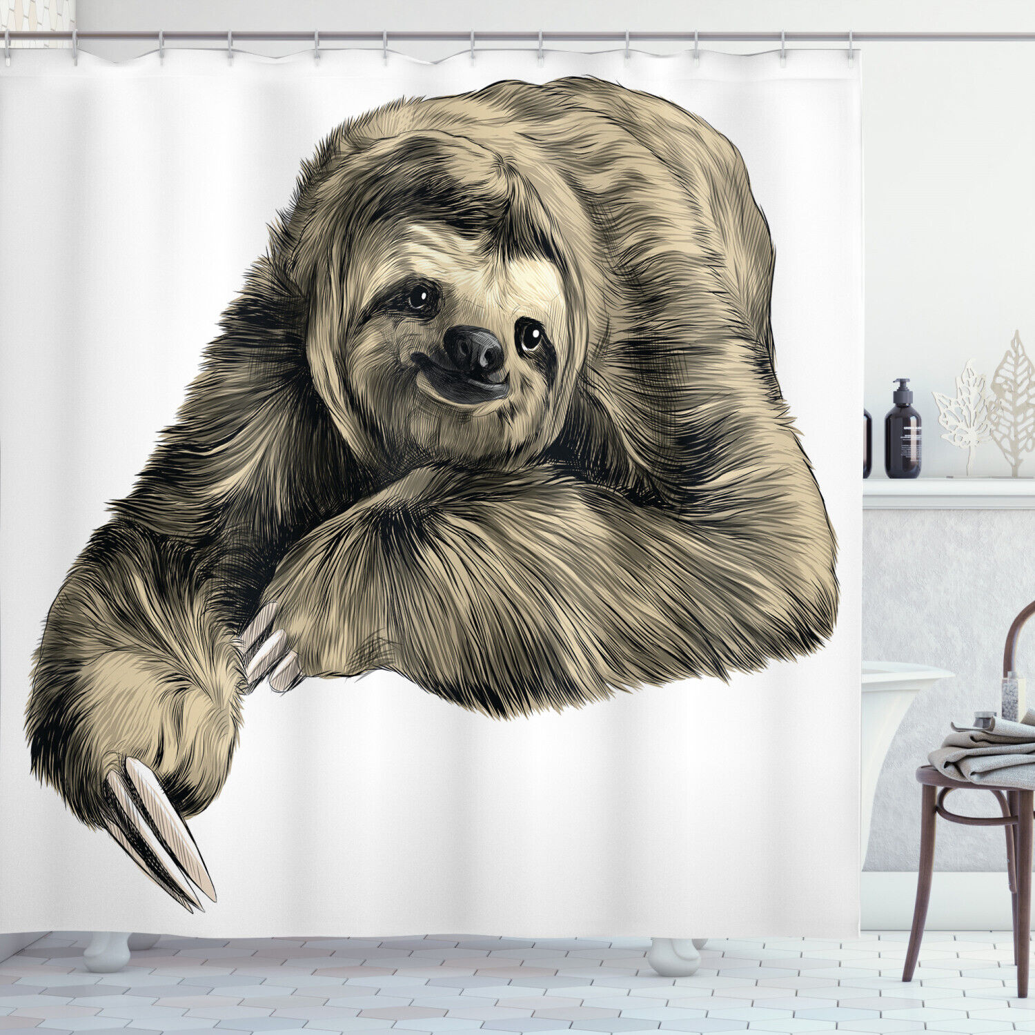 Smiling Tropical Animal Shower Curtain, Add a Tropical Vibe to Your Bathroom