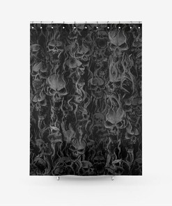 Smoke Skull Texture Shower Curtain for a Dark and Edgy Bathroom