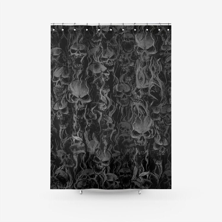 Smoke Skull Texture Shower Curtain for a Dark and Edgy Bathroom