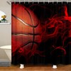 Smoky Fog Basketball Shower Curtain- Summer Sports Games Bathroom Decor