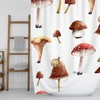 Snail Boho Mushroom Shower Curtain - White Red Beige Brown Nature Inspired Bathroom Decor