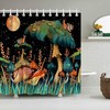 Snail Mushroom Moon and Star Shower Curtain for Quick-Drying and Washable Whimsical Bathroom 