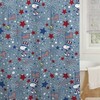 Snoopy Flag 4th of July Fabric Shower Curtain With Hooks Woodstock for Patriotic Bathroom Decor