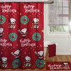 Snoopy Happy Holidays Christmas Shower Curtain Set - festive Bathroom Decor