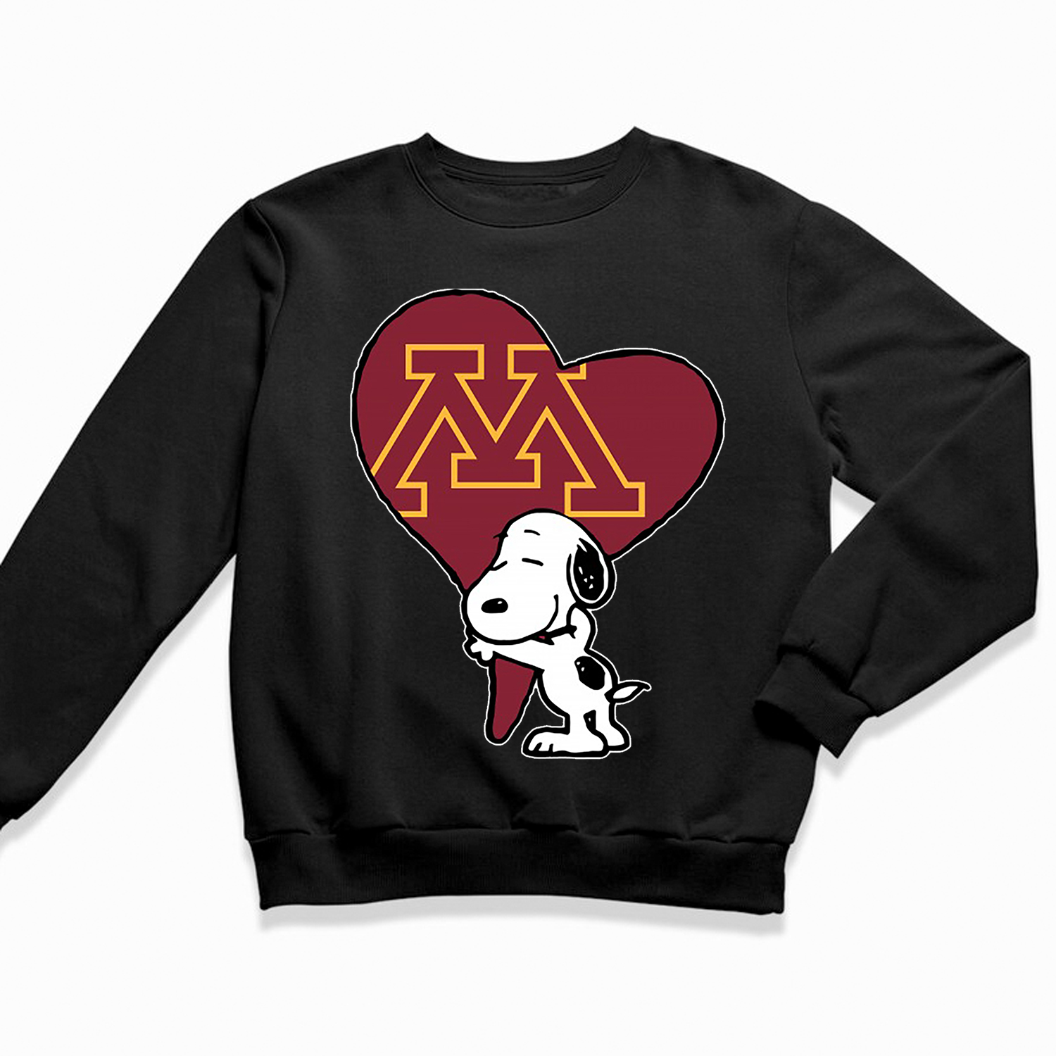 Snoopy Hugs The Heart of Minnesota Golden Gophers NCAA Sweatshirt - Men Women T-Shirt & Hoodie